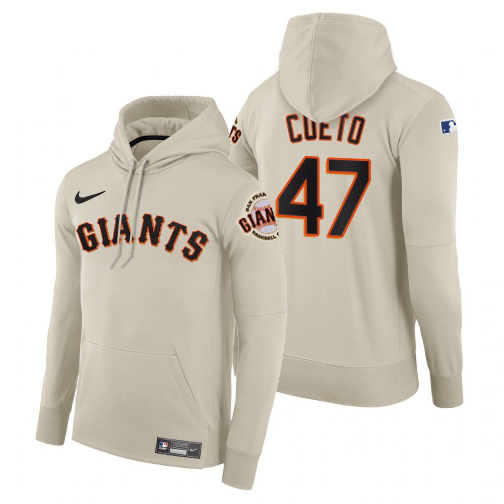 Men San Francisco Giants #47 Coeto cream home hoodie 2021 MLB Nike Jerseys